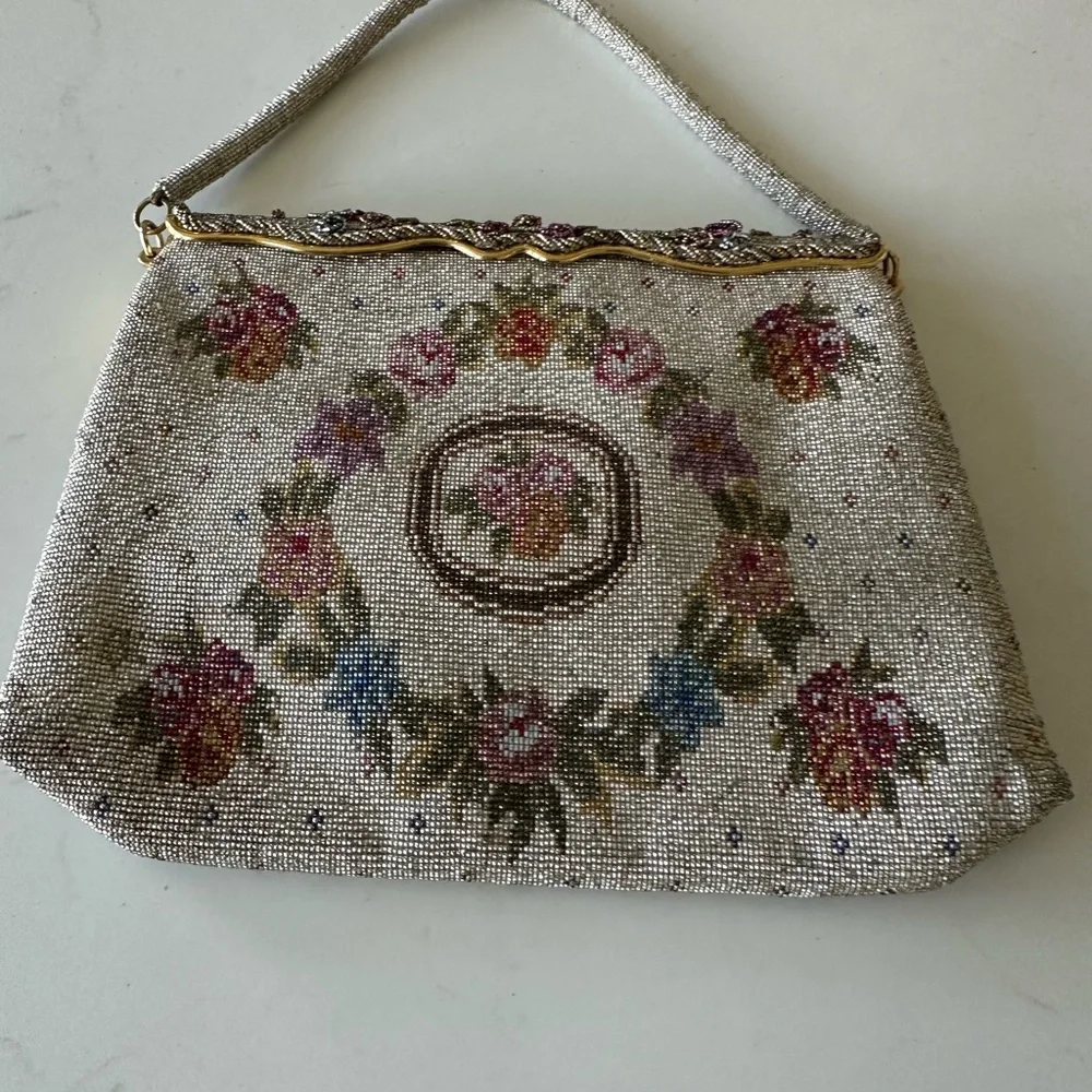 Vintage Floral Metal
Beaded Bag - Picture 2 of 5